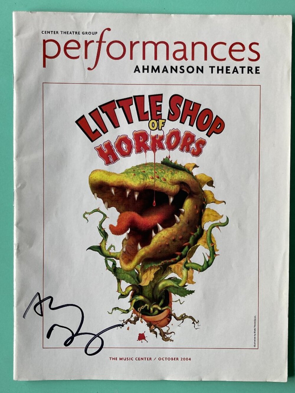Anthony Rapp Signed Tour Playbill / Program Little Shop of Horrors AHMANSON 2004